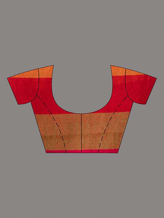 women checkered handloom saree with blouse - 22079298 -  Standard Image - 5