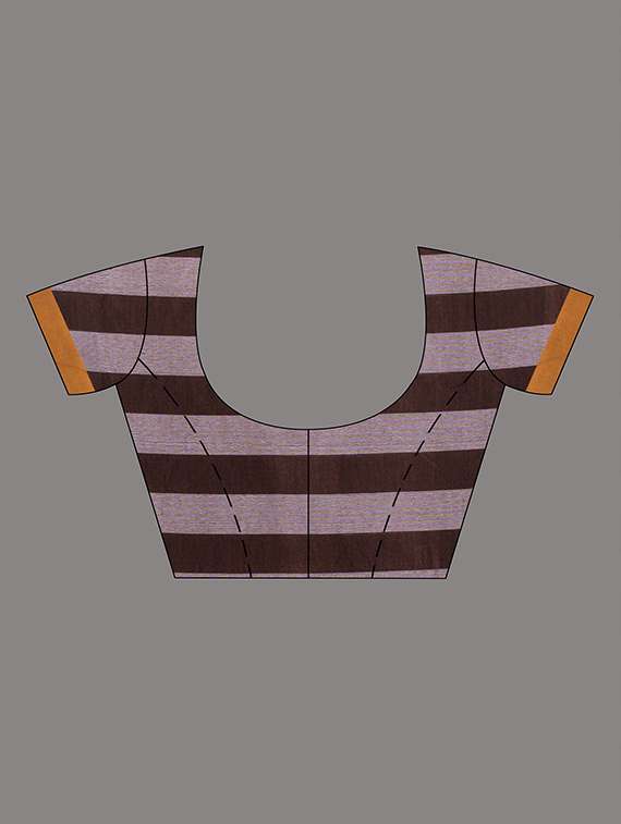 women striped handloom saree with blouse - 22079310 -  Standard Image - 5