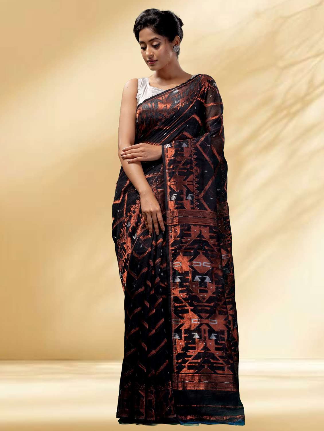women self design jamdani saree