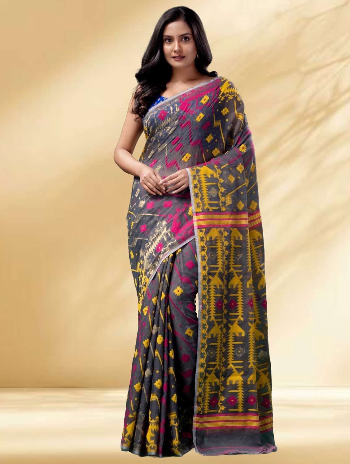 women self design jamdani saree