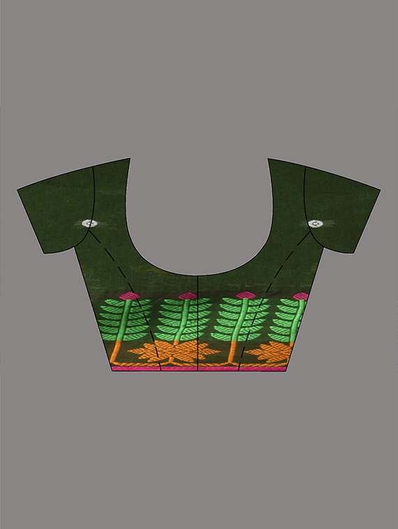 women self design handloom saree with blouse - 22079321 -  Standard Image - 5