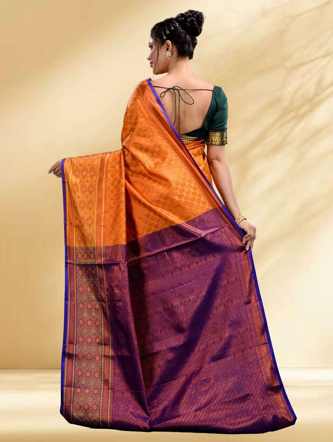 women self design kanjivaram saree with blouse - 22079344 - Standard Image - 3