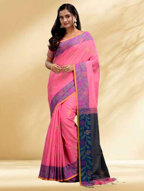 women self design handloom saree with blouse - 22079346 - Standard Image - 0