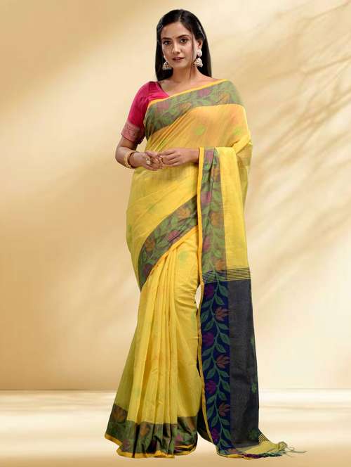 women self design handloom saree with blouse - 22079347 - Standard Image - 0