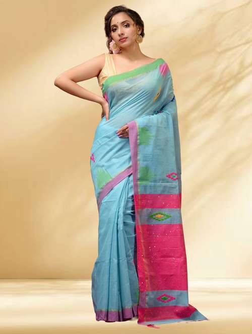 women self design handloom saree with blouse - 22079348 -  Standard Image - 0