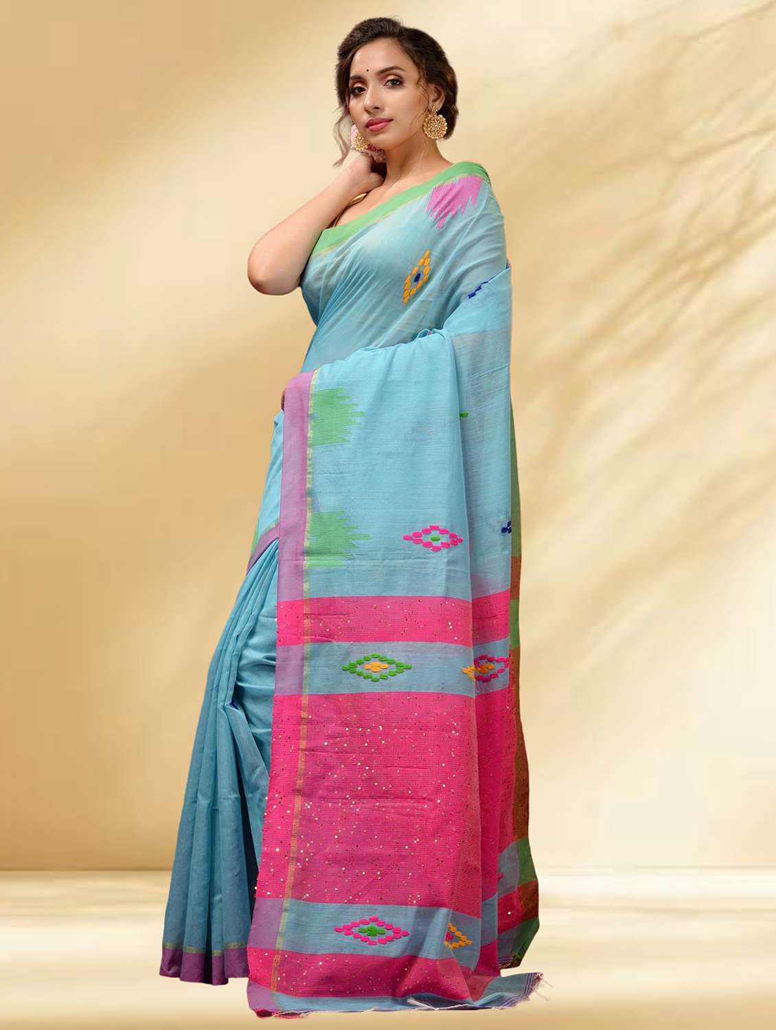women self design handloom saree with blouse - 22079348 -  Standard Image - 3