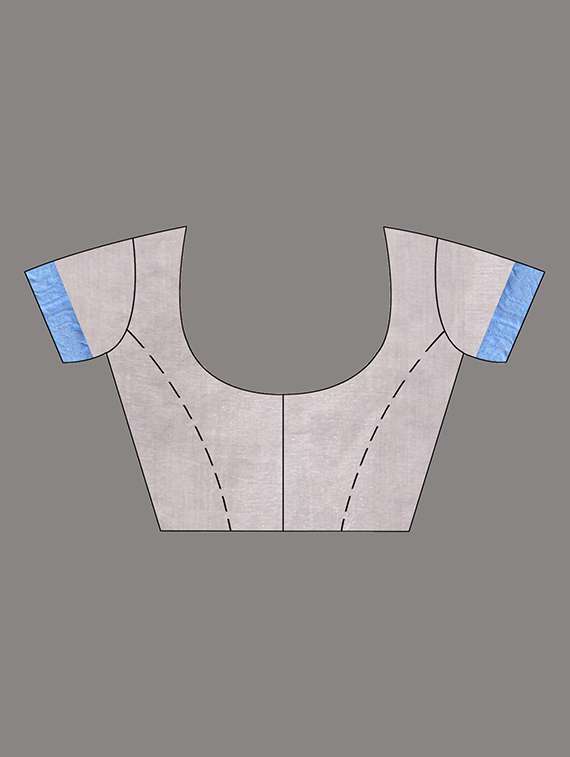 women solid with bordered handloom saree with blouse - 22079352 -  Standard Image - 5