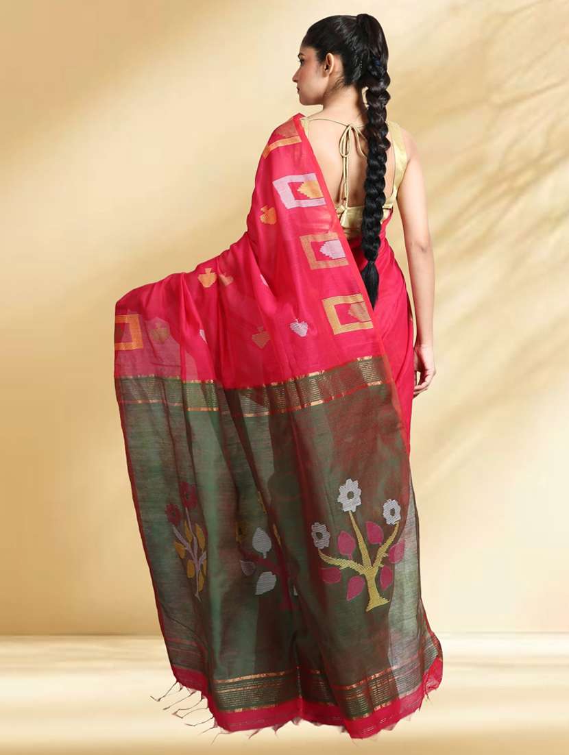 women self design handloom saree with blouse - 22079359 -  Standard Image - 3