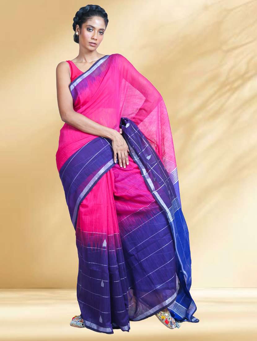 women self design handloom saree with blouse