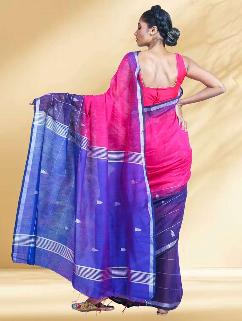 women self design handloom saree with blouse - 22079361 -  Standard Image - 3