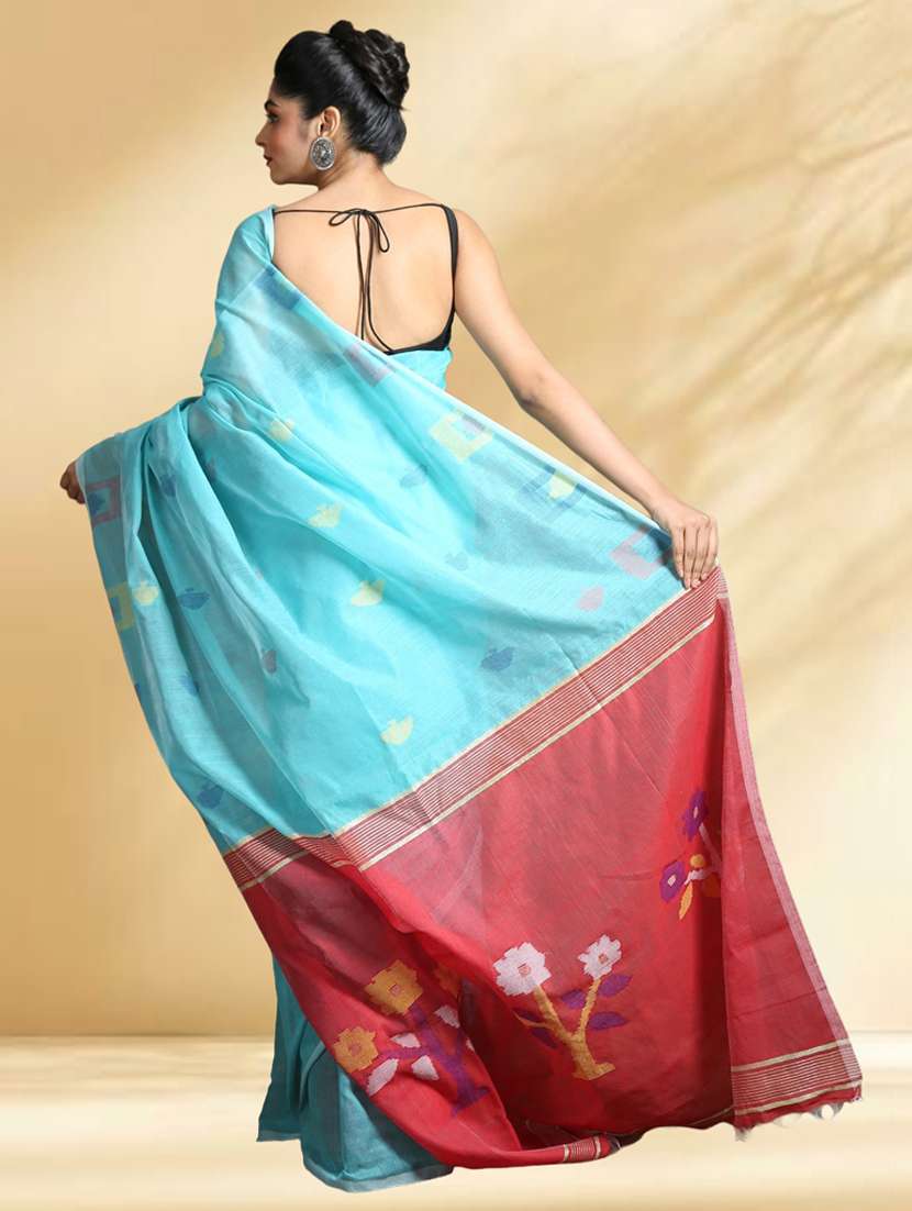 women self design handloom saree with blouse - 22079370 -  Standard Image - 3