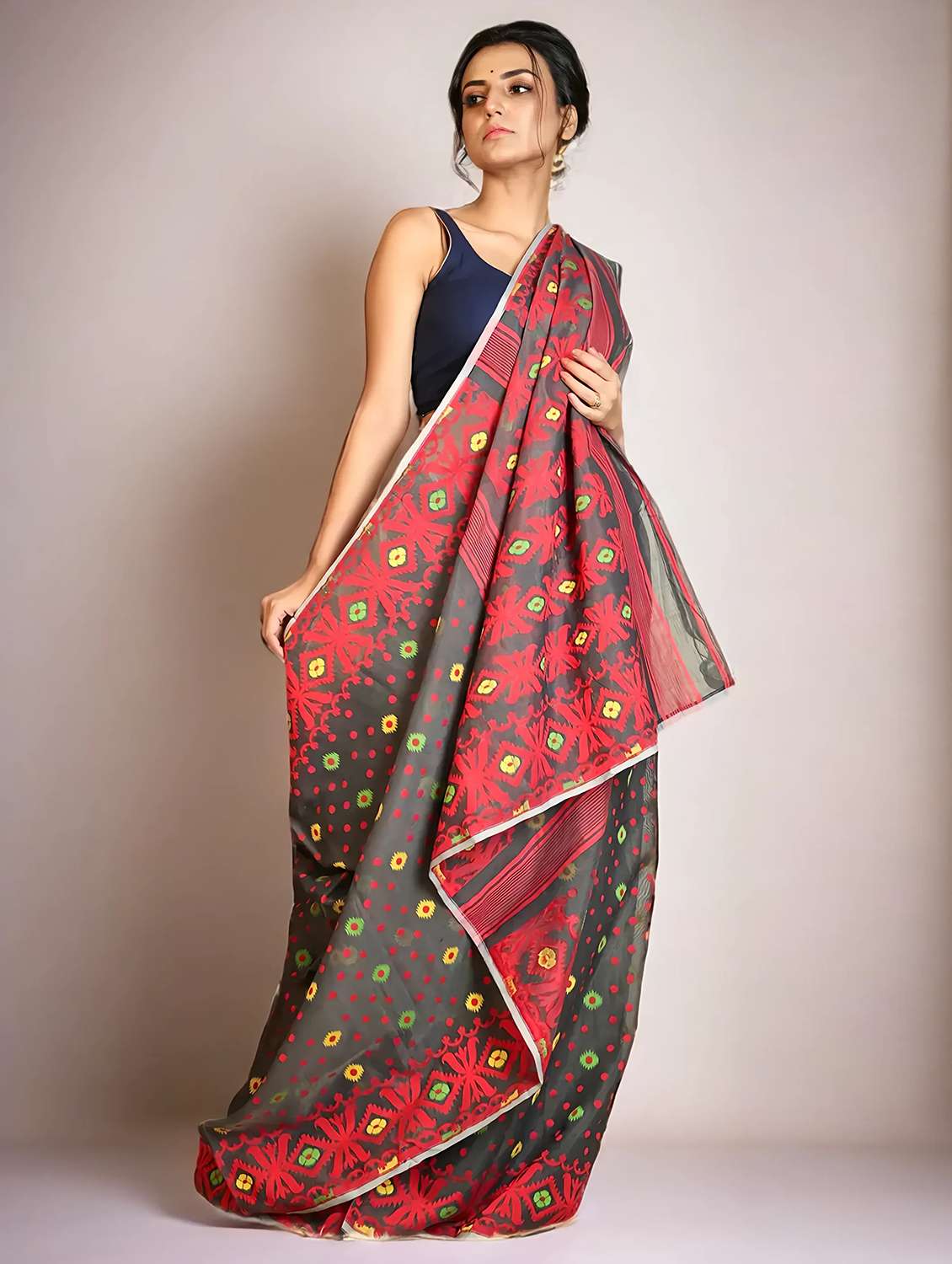 women self design jamdani saree