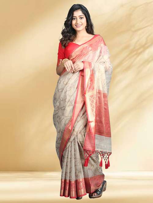 women self design handloom saree with blouse - 22079377 -  Standard Image - 0
