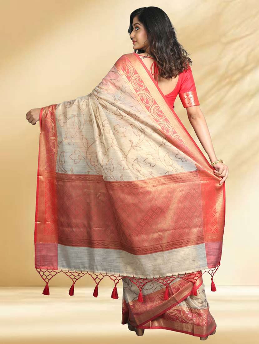 women self design handloom saree with blouse - 22079377 -  Standard Image - 3