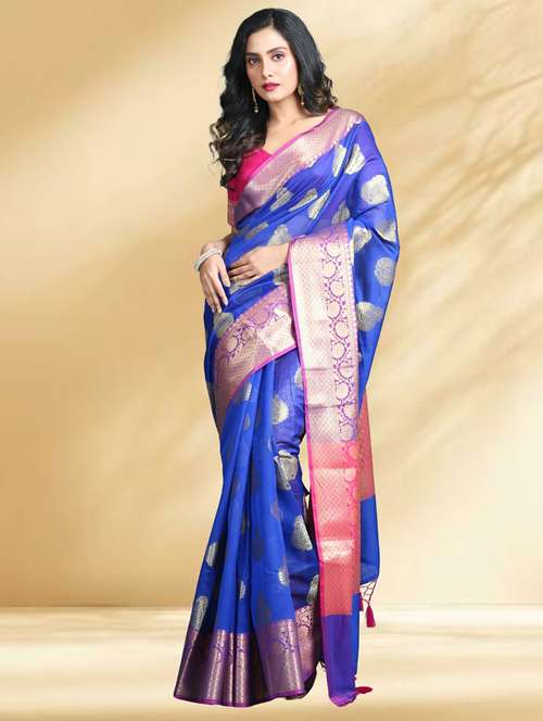women self design bordered saree with blouse - 22079378 -  Standard Image - 0