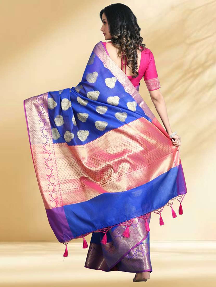 women self design bordered saree with blouse - 22079378 -  Standard Image - 3
