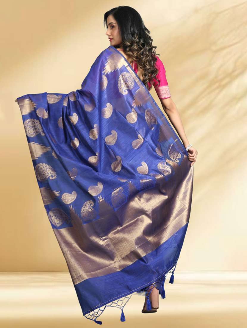 women self design handloom saree with blouse - 22079379 -  Standard Image - 3