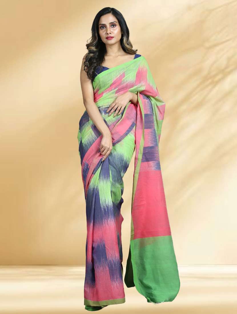 women self design handloom saree with blouse