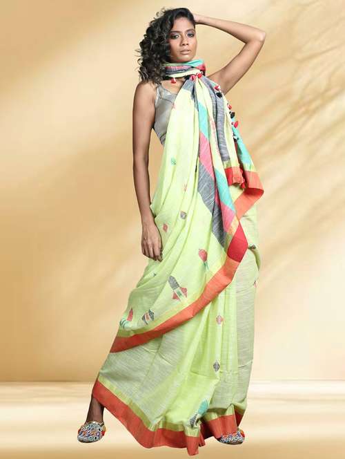 women self design handloom saree with blouse - 22079387 -  Standard Image - 0