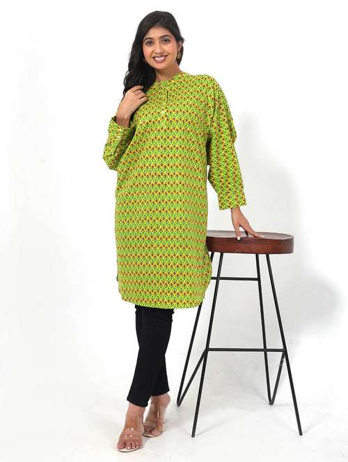 women printed puff sleeve high low tunic - 22079394 - Standard Image - 0