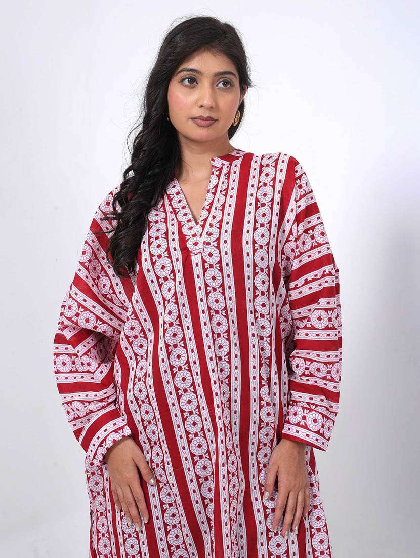 women printed puff sleeve high low tunic - 22079398 - Standard Image - 3