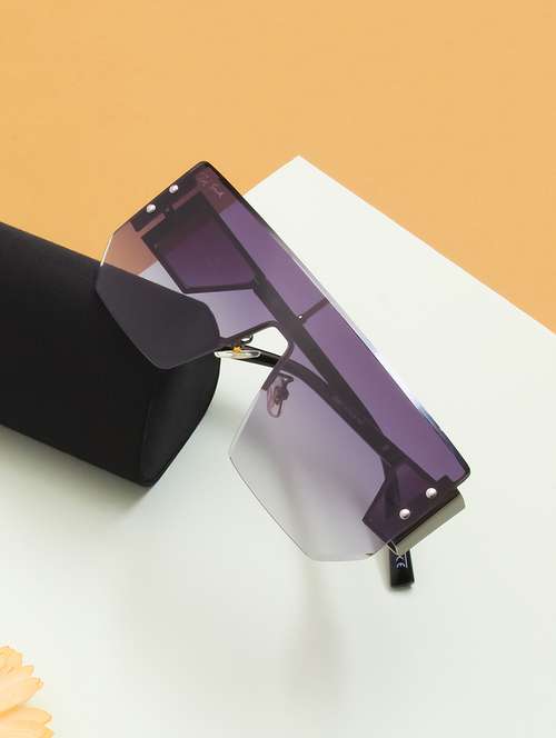 ted smith eyewear unisex |  half rim shield stylish sunglasses |  uv protected | for men and women - 22079418 -  Standard Image - 0