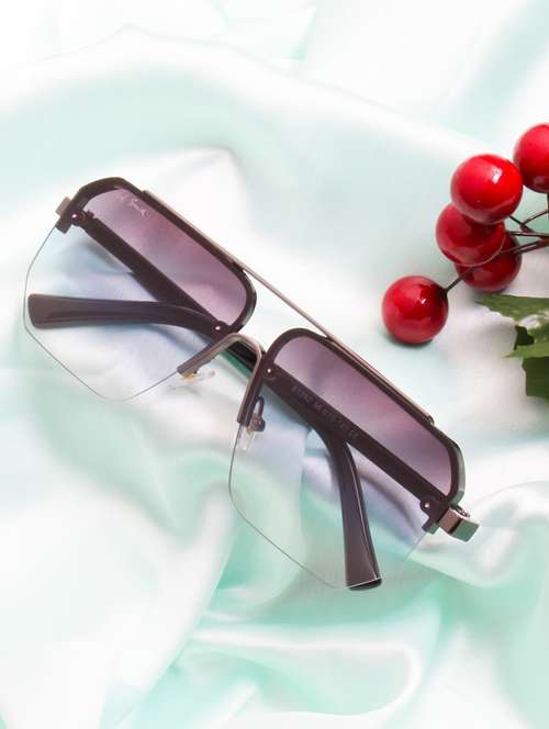 ted smith eyewear unisex |  half rim aviator stylish sunglasses |  uv protected | for men and women - 22079424 -  Standard Image - 0