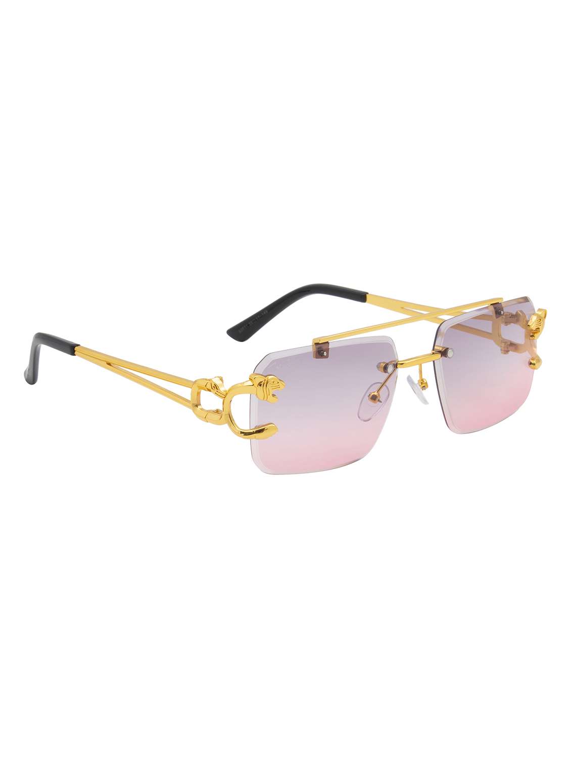 ted smith eyewear unisex | rimless aviator stylish sunglasses | uv protected | for men and women - 22079436 - Standard Image - 3