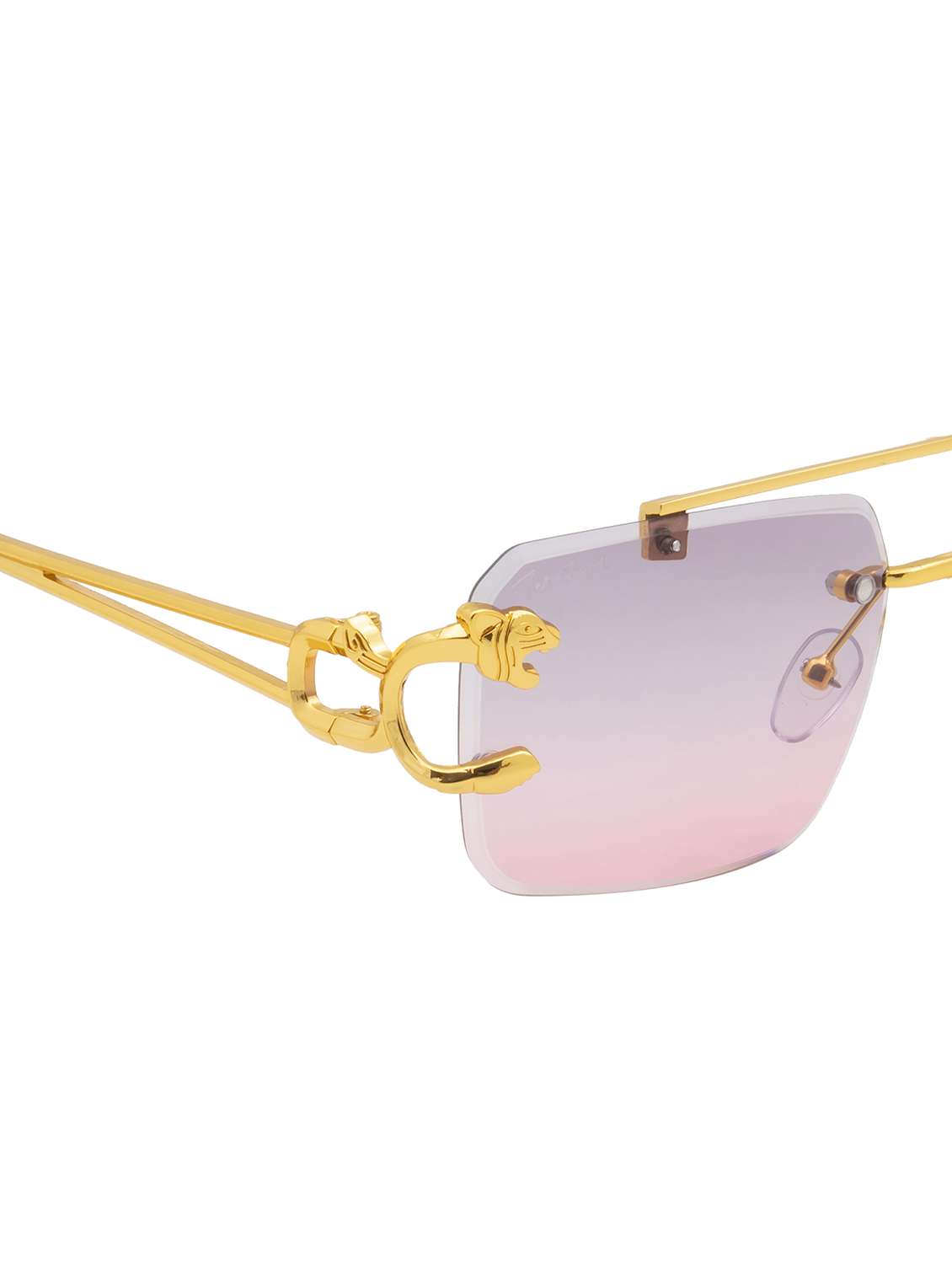 ted smith eyewear unisex | rimless aviator stylish sunglasses | uv protected | for men and women - 22079436 - Standard Image - 5