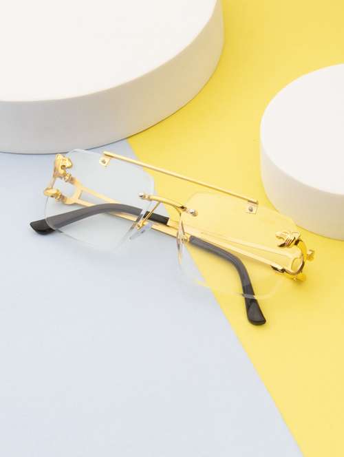 ted smith eyewear unisex |  rimless aviator stylish sunglasses |  uv protected | for men and women - 22079451 -  Standard Image - 0