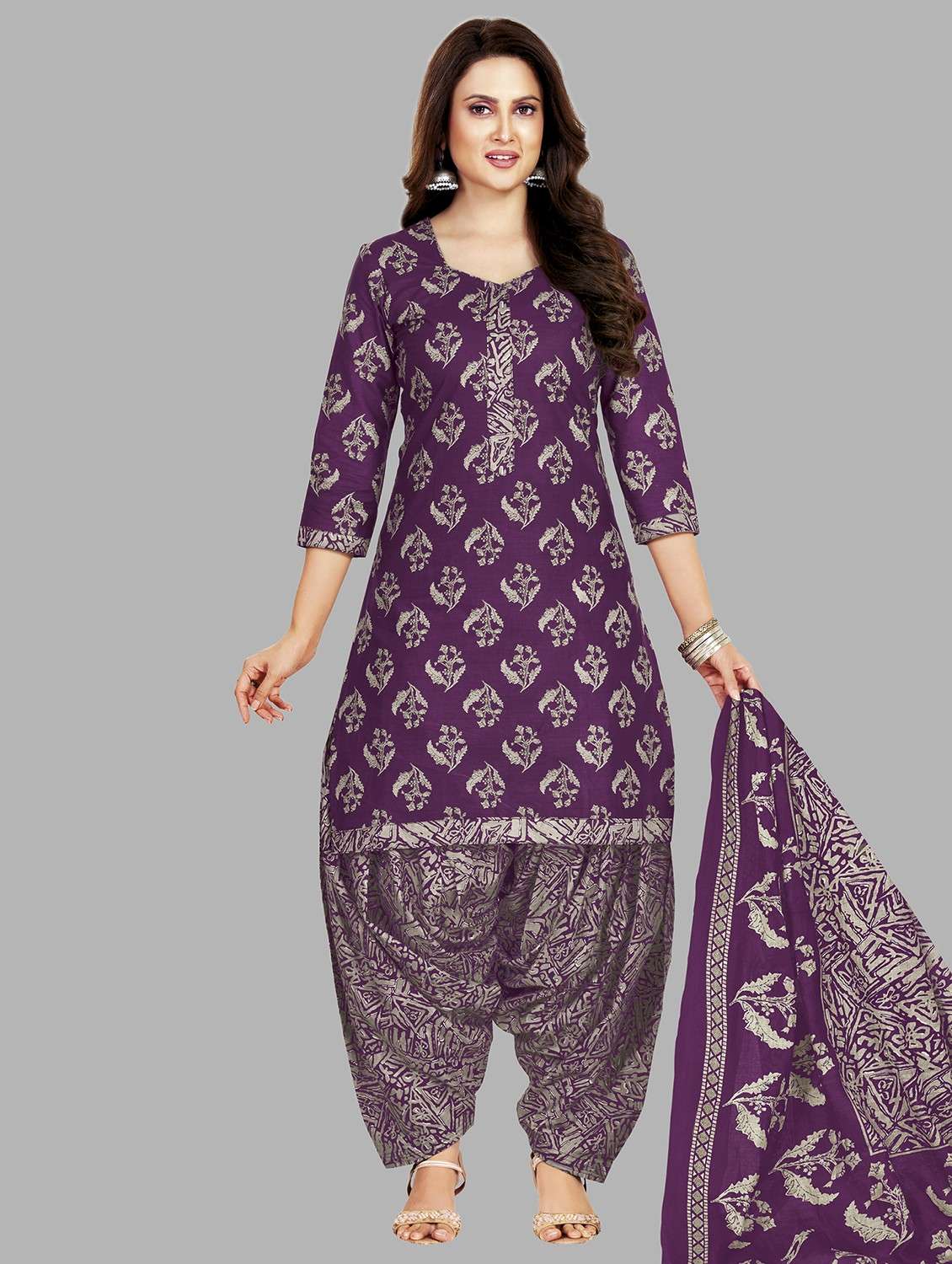 women printed unstitched salwar suit set - 22079486 - Zoom Image - 0