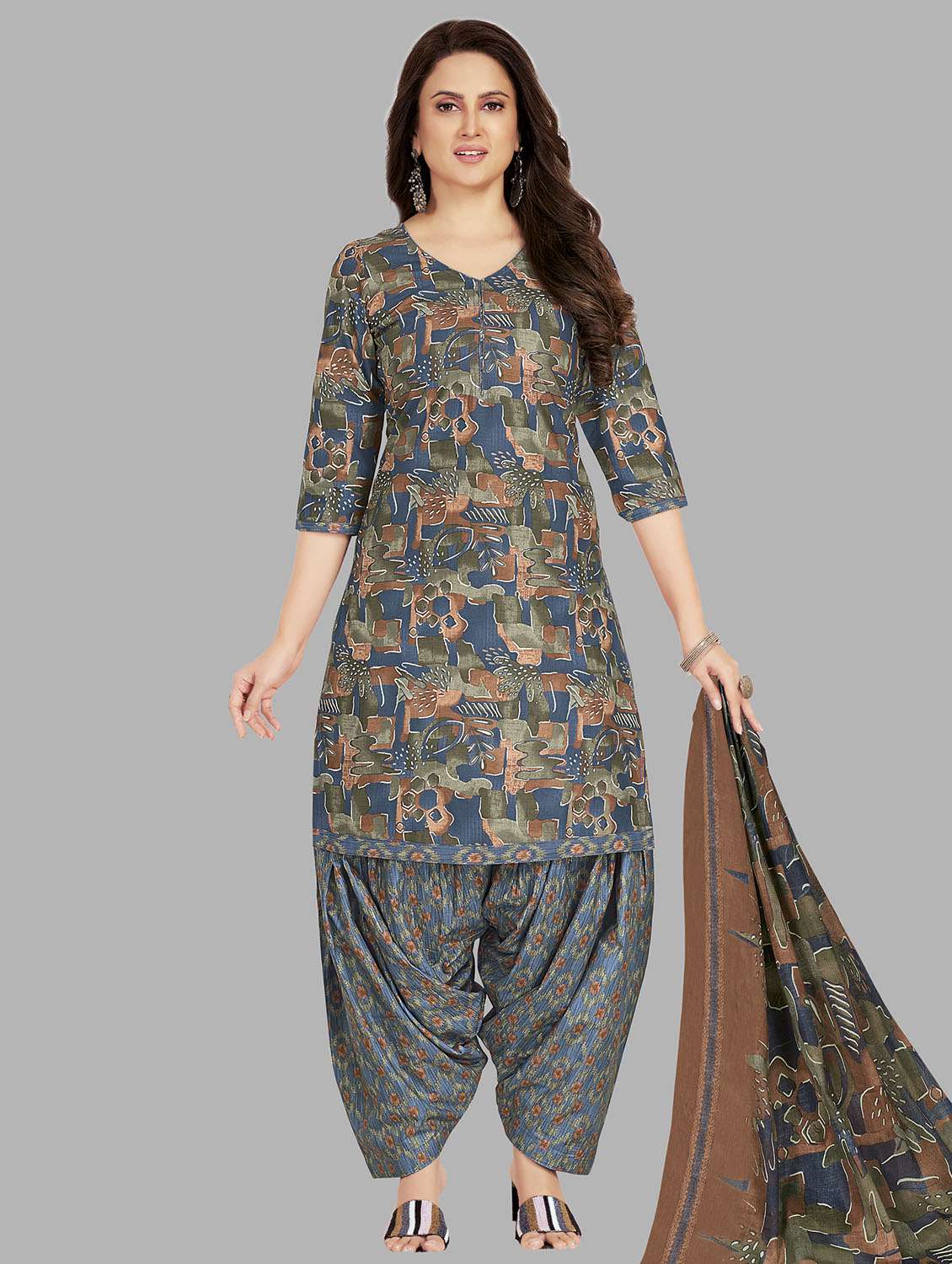 women printed unstitched salwar suit set - 22079503 -  Zoom Image - 0