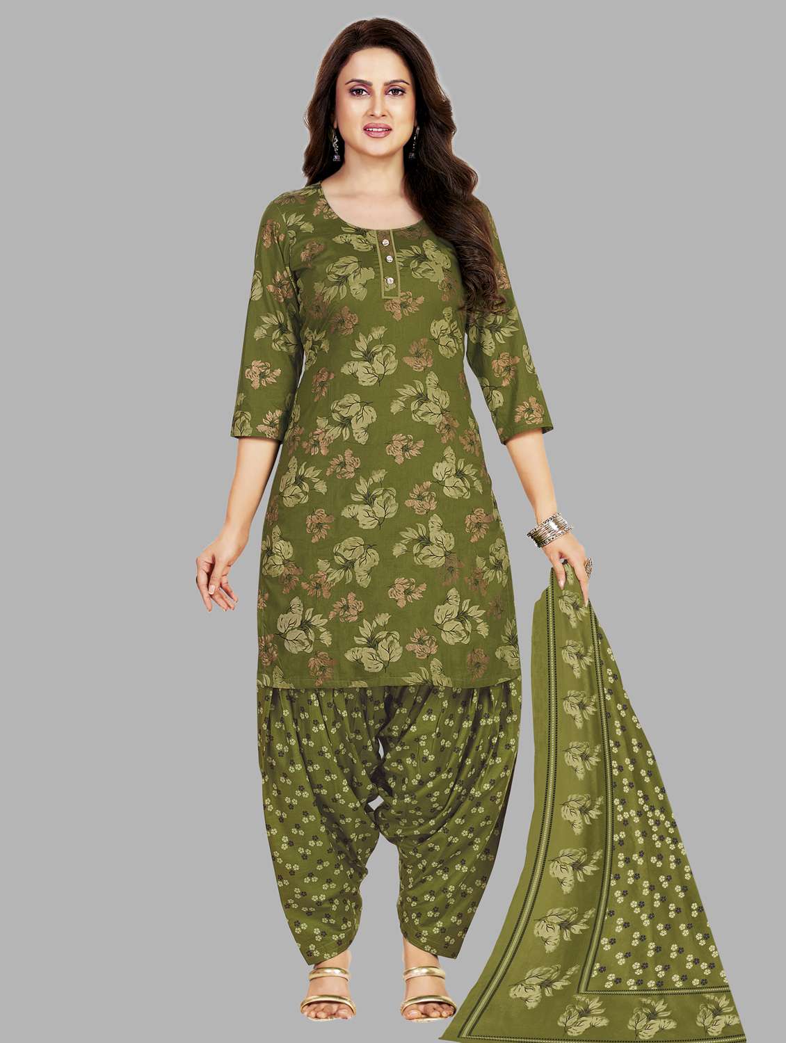women floral printed unstitched salwar suit set