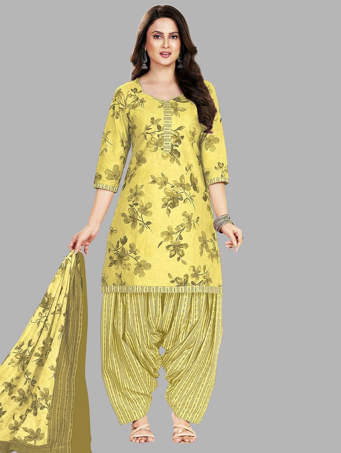 women floral printed unstitched salwar suit set