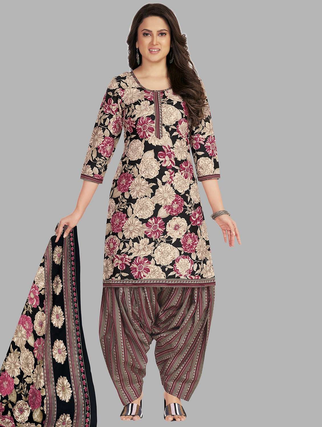 women floral printed unstitched salwar suit set