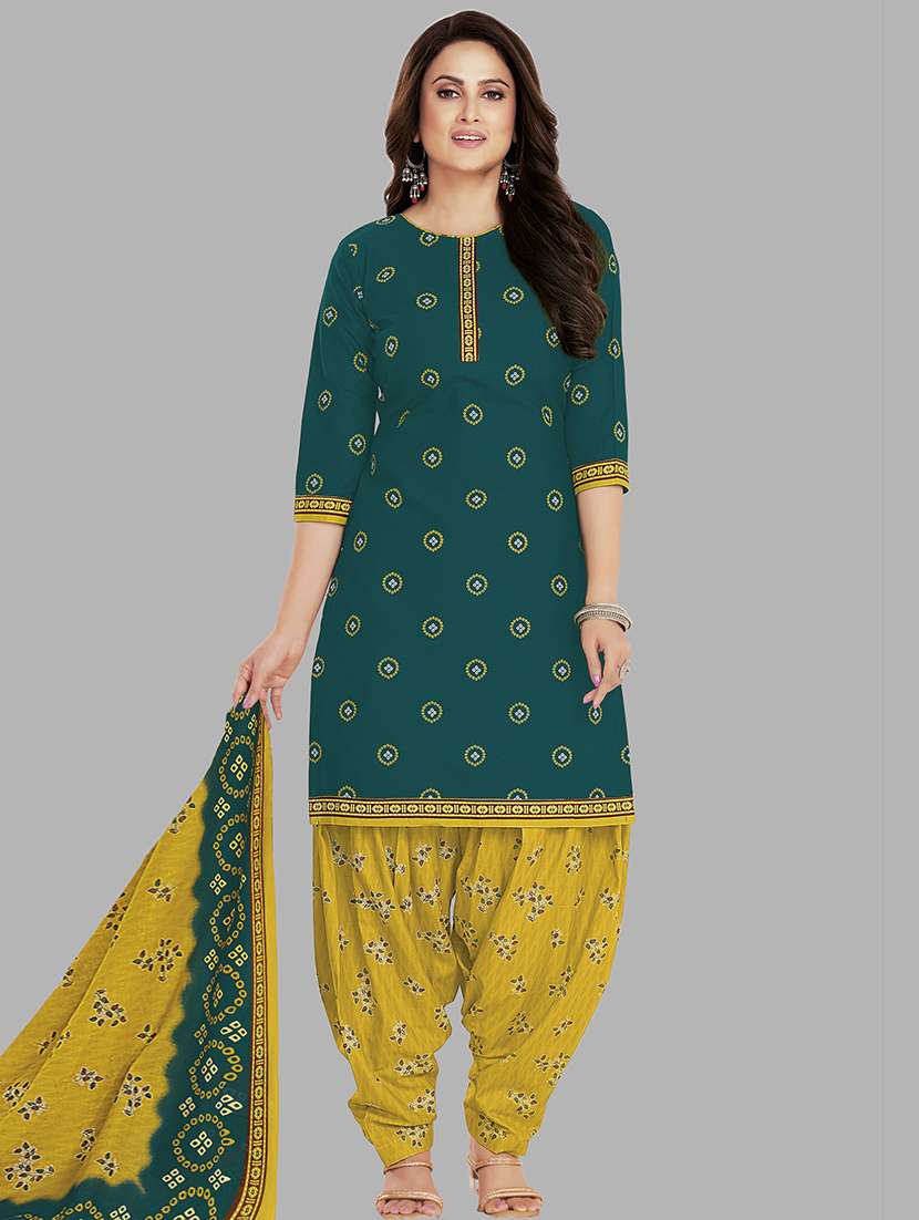 women printed unstitched salwar suit set