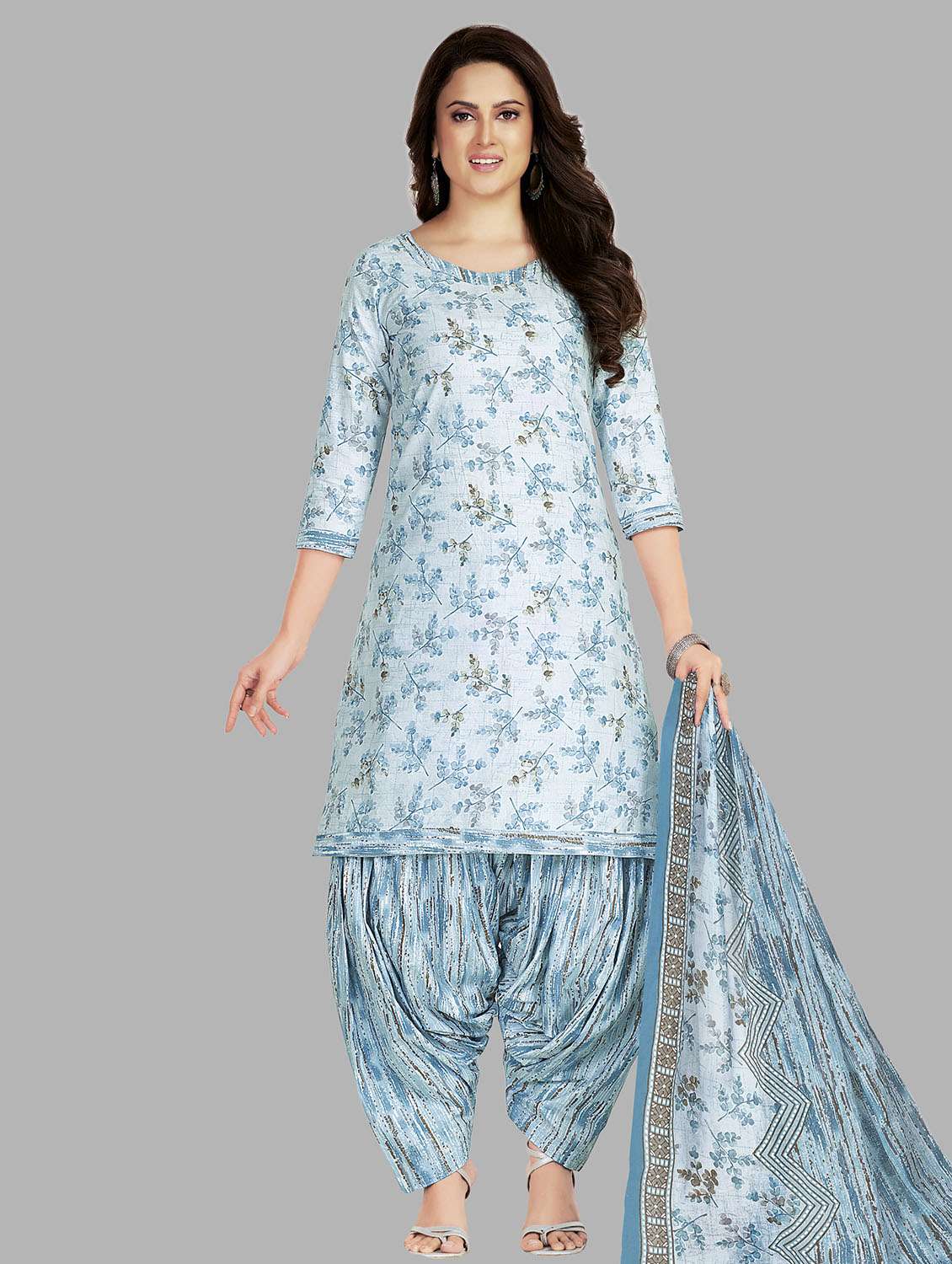 women floral printed unstitched salwar suit set