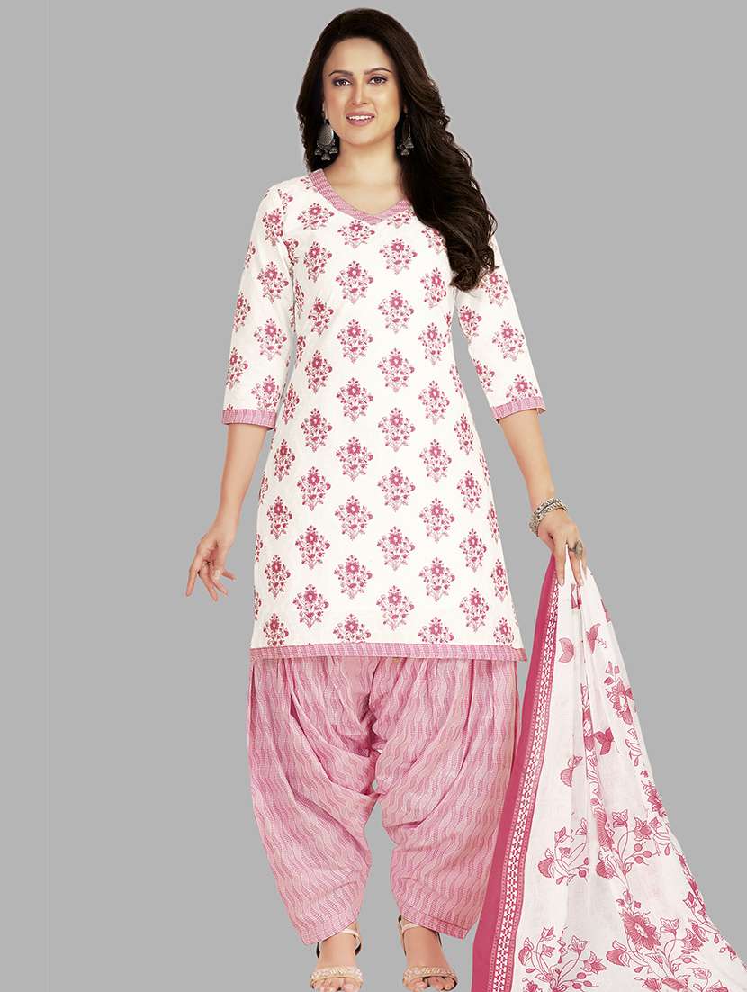 women floral printed unstitched salwar suit set
