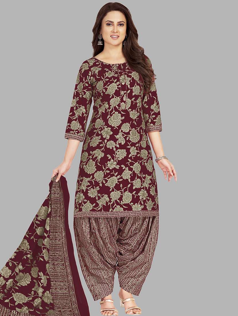 women floral printed unstitched salwar suit set