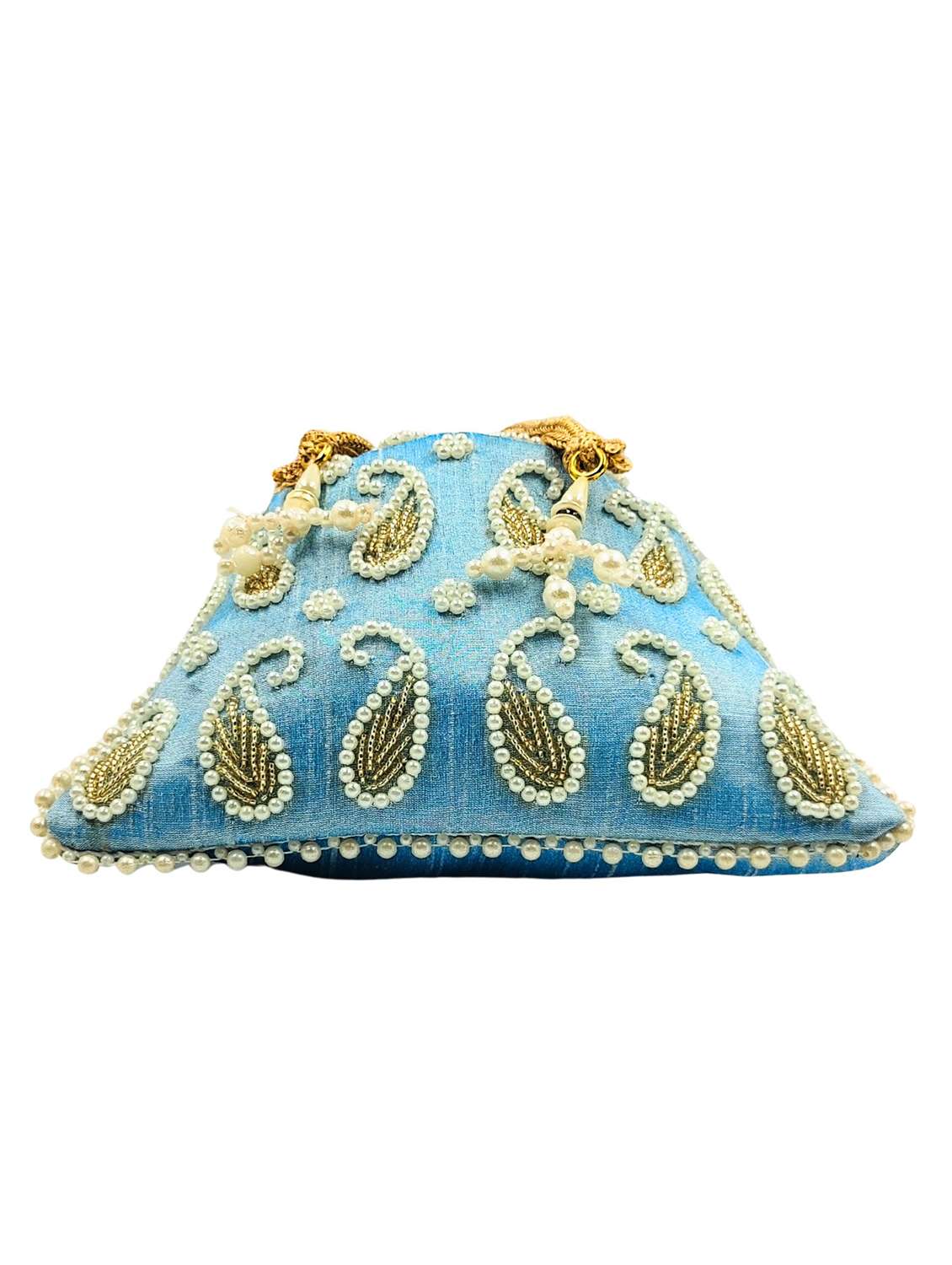 women embroidered potli bag with drawstring - 22079544 - Standard Image - 3