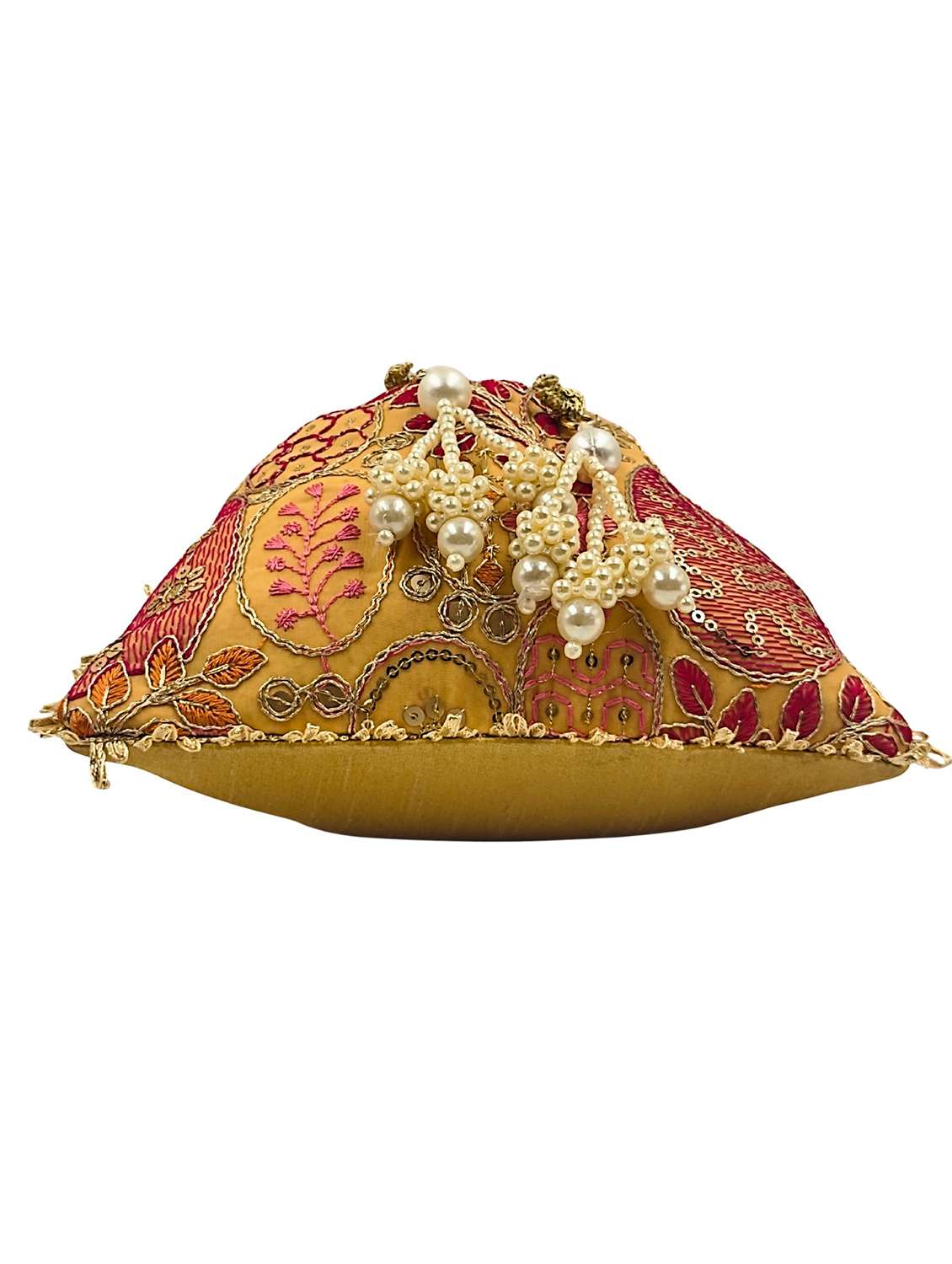 women embroidered potli bag with drawstring - 22079548 - Standard Image - 5