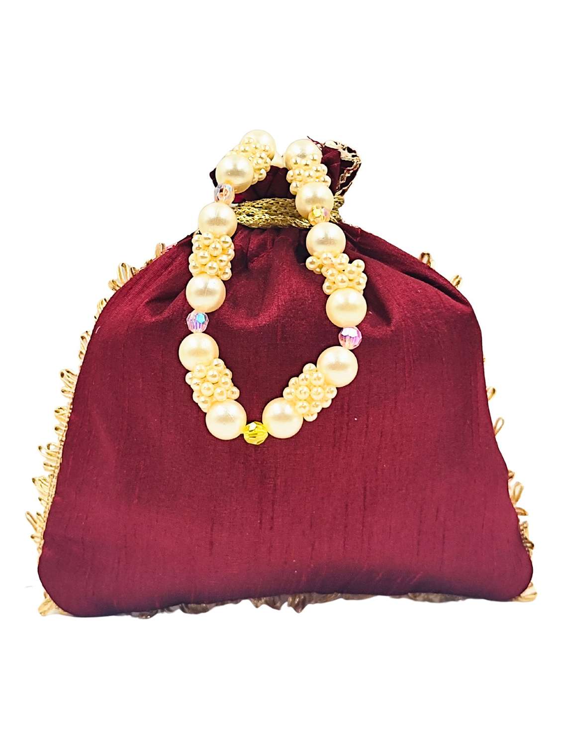 women embroidered potli bag with drawstring - 22079549 -  Standard Image - 5