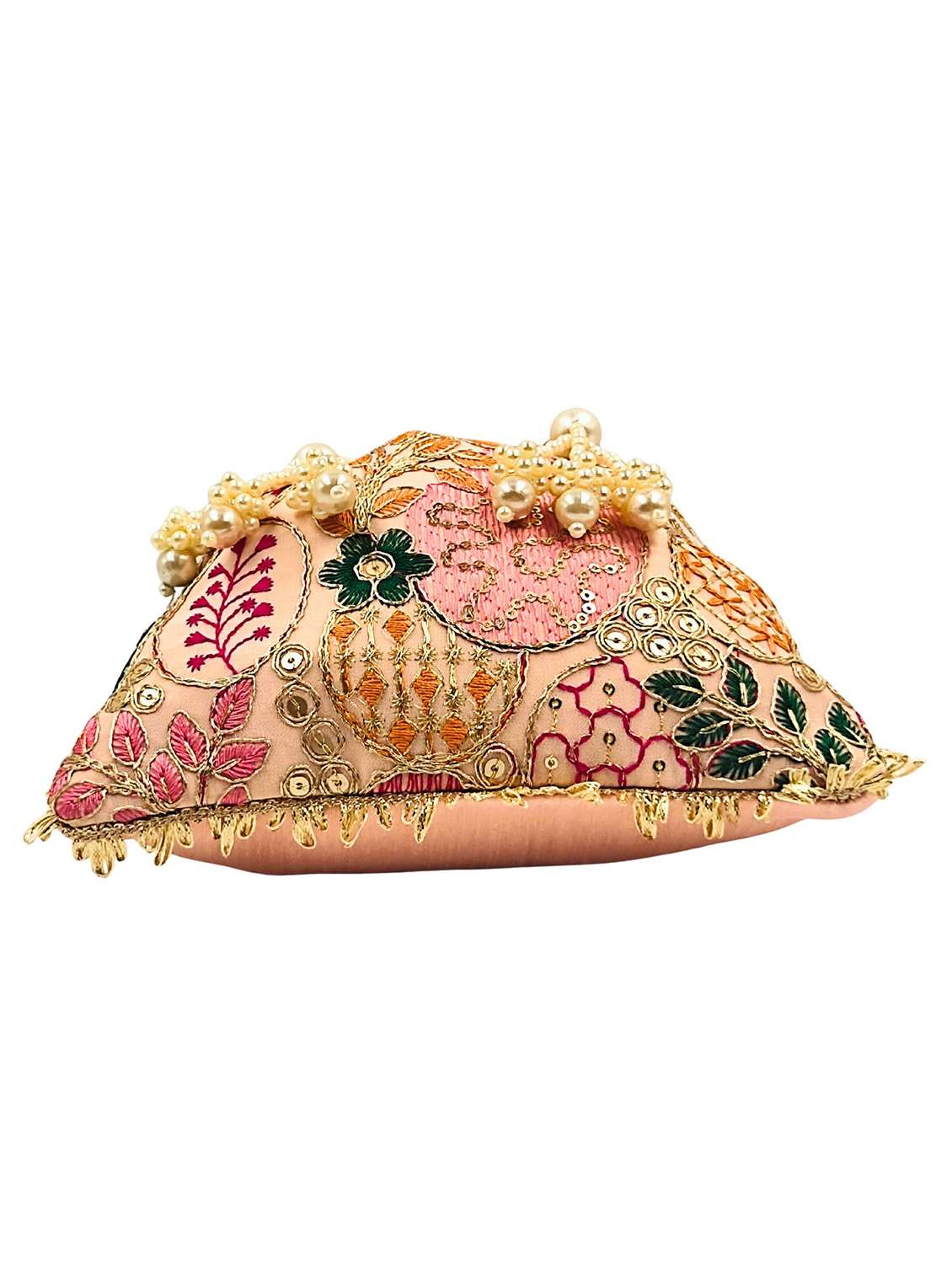 women embroidered potli bag with drawstring - 22079550 - Standard Image - 3