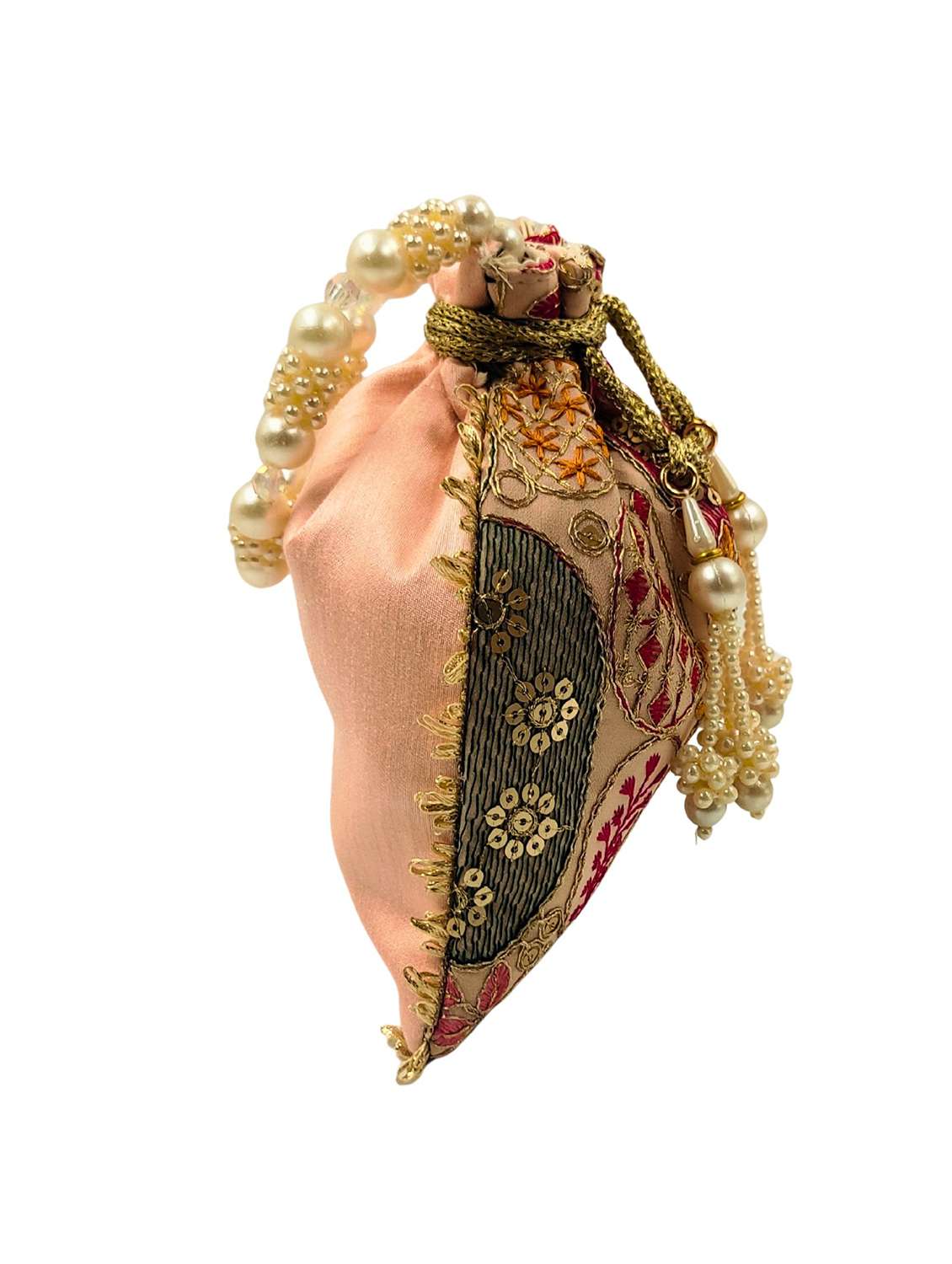 women embroidered potli bag with drawstring - 22079550 - Standard Image - 5