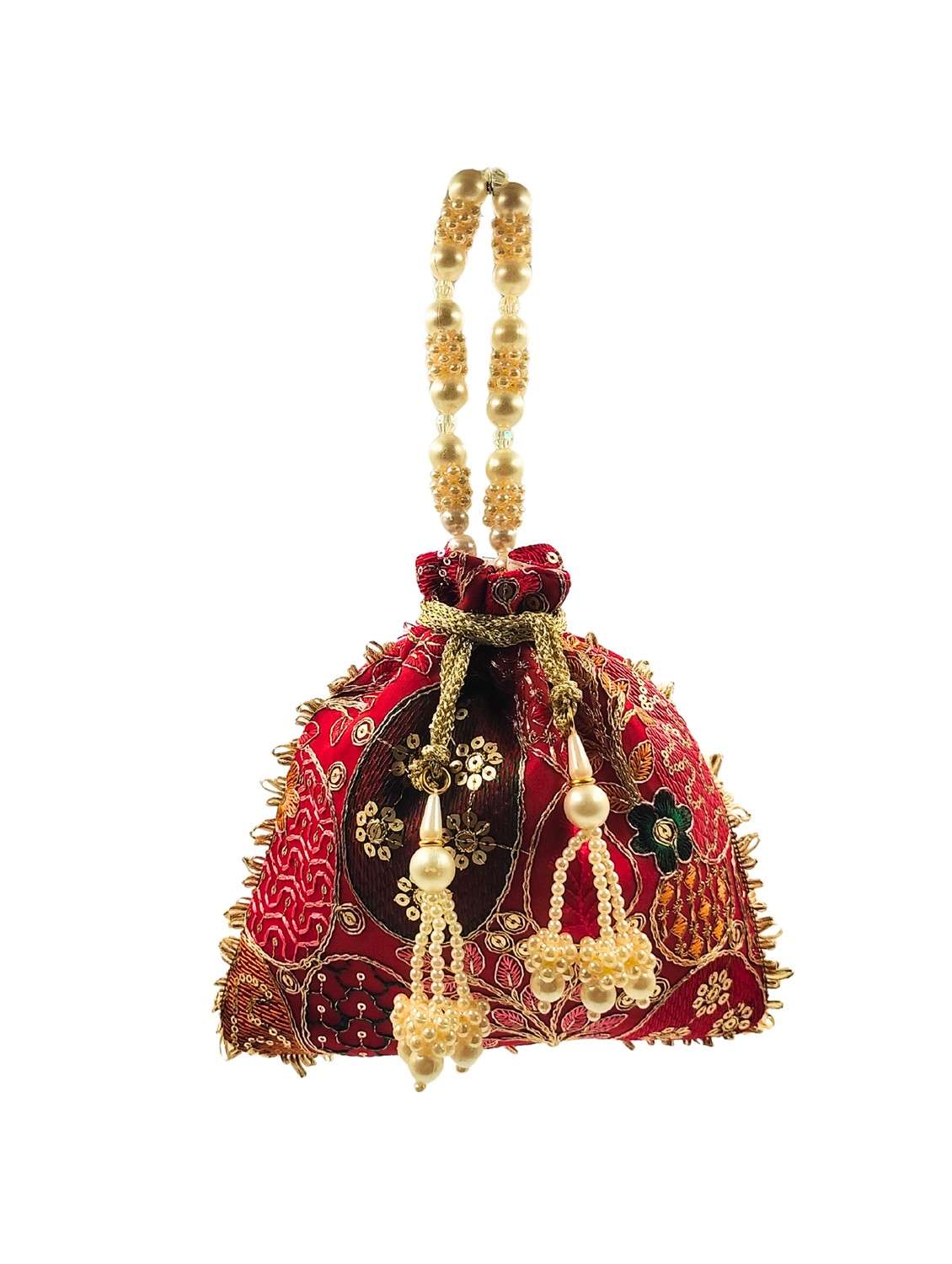 women embroidered potli bag with drawstring