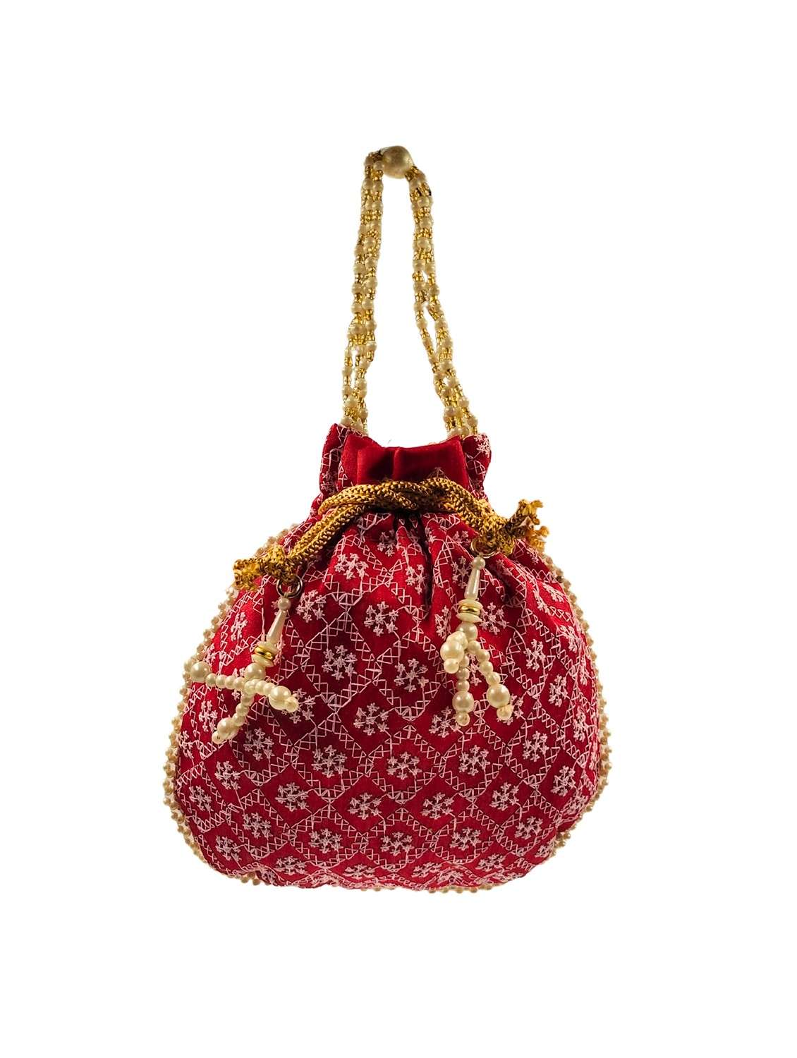 women embroidered potli bag with drawstring