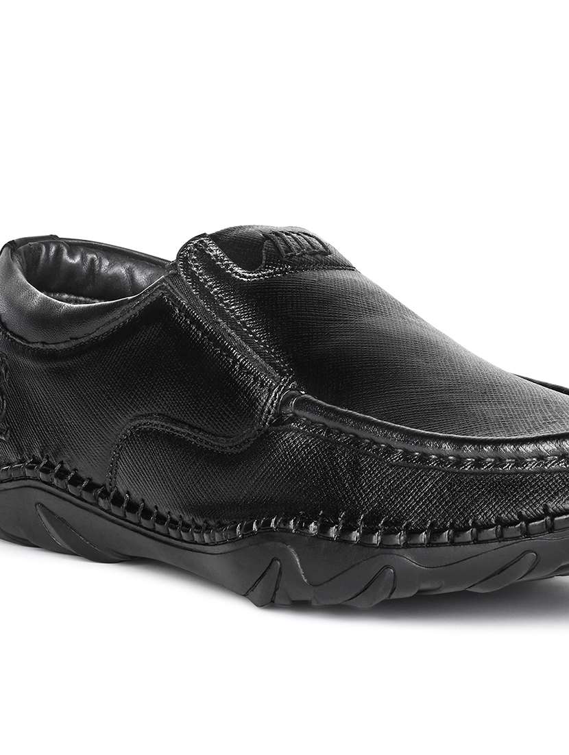men black slip on formal shoes - 22079563 -  Standard Image - 5