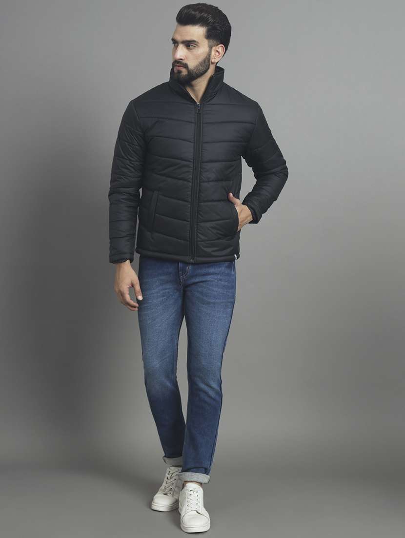 men solid long sleeve puffer jacket - 22079568 -  Standard Image - 3