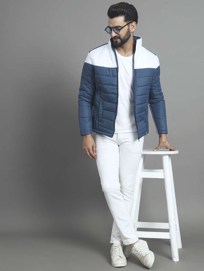 men color block long sleeve puffer jacket - 22079573 -  Standard Image - 3