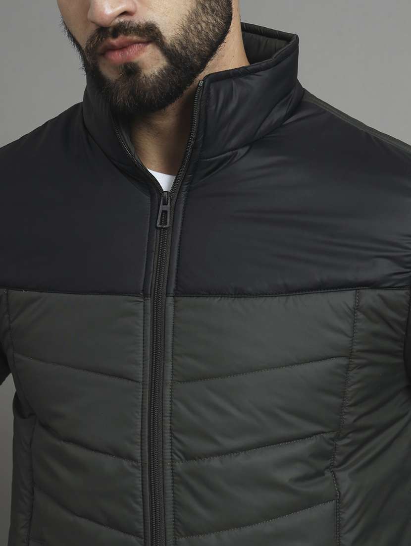 men color block long sleeve puffer jacket - 22079576 -  Standard Image - 3